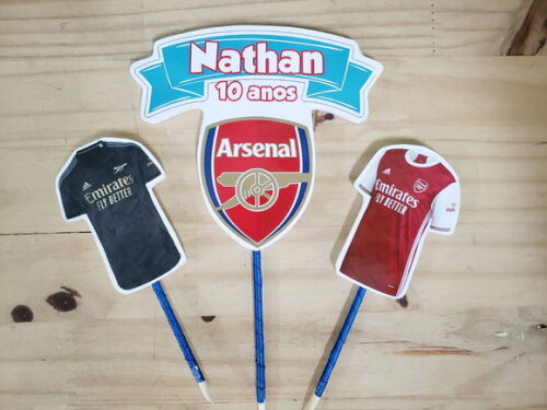 Arsenal Topo de Bolo Personalizado Pronta Entrega