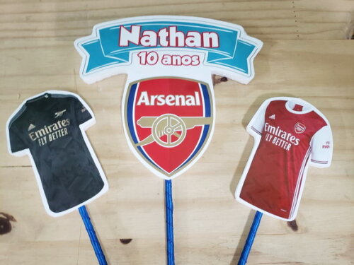 Arsenal Topo de Bolo Personalizado Pronta Entrega