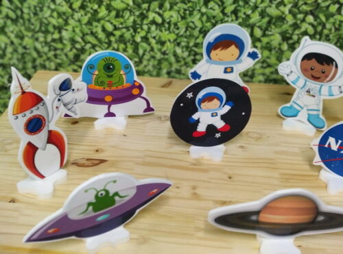 Astronauta Kit de Mesa Displays 10 Peças Pronta Entrega