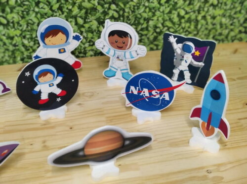 Astronauta Kit de Mesa Displays 10 Peças Pronta Entrega