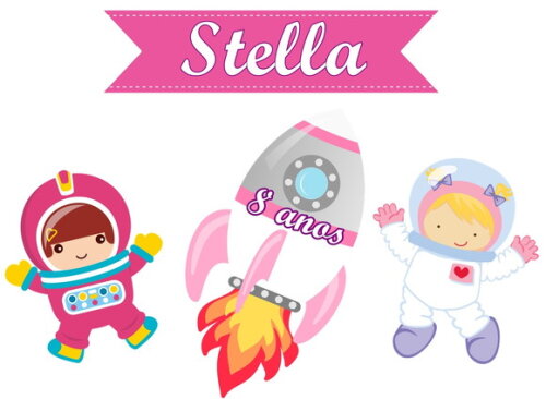 Astronauta Topo de Bolo Personalizado Pronta Entrega
