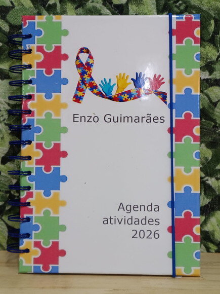 Autismo Agenda Atividades 2026 Personalizada Pronta Entrega