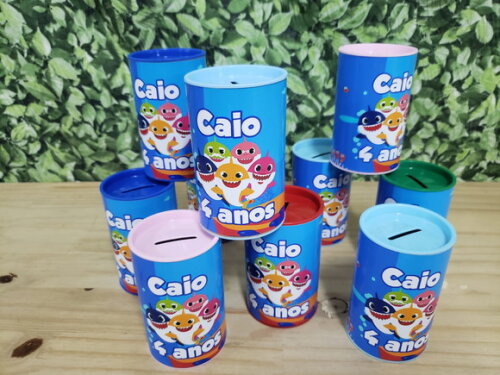 Baby Shark Cofrinho Personalizado Pronta Entrega