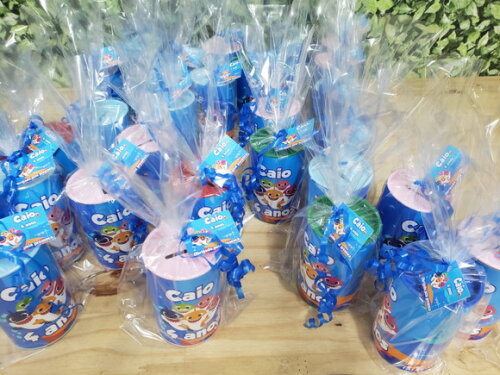 Baby Shark Lembrancinha Cofrinho Embalado e Personalizado