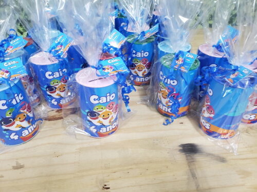 Baby Shark Lembrancinha Cofrinho Embalado e Personalizado