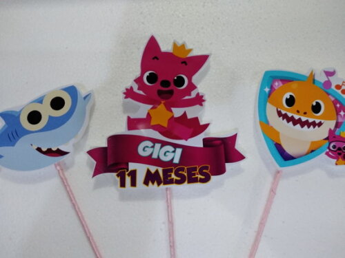 Baby Shark Topo de Bolo Personalizado