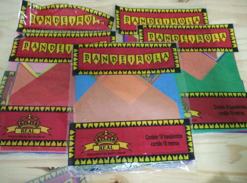 Bandeirinha Festa Junina Papel Seda Pronta 10 Metros