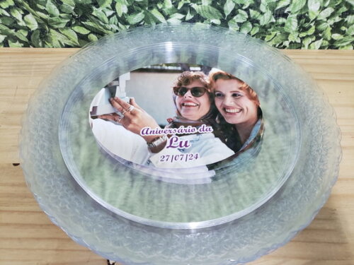 Bandeja Acrílica 35 cm Personalizada Pronta Entrega