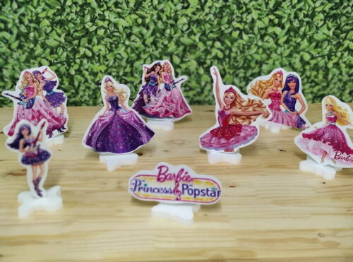 Barbie Pop Star Kit de Mesa Displays 8 Peças Pronta Entrega