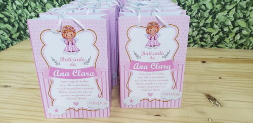 Batizado Menina Lembrancinha Sacola Personalizada Media