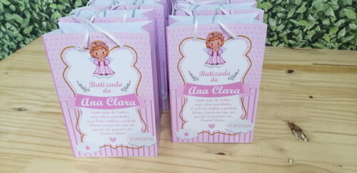 Batizado Menina Lembrancinha Sacola Personalizada Media