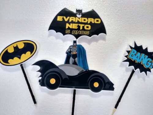 Batman Topo de Bolo Personalizado Pronta Entrega