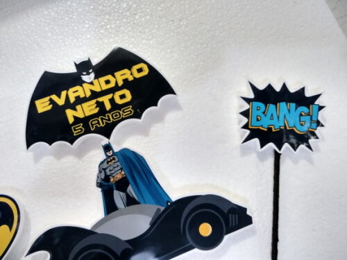 Batman Topo de Bolo Personalizado Pronta Entrega