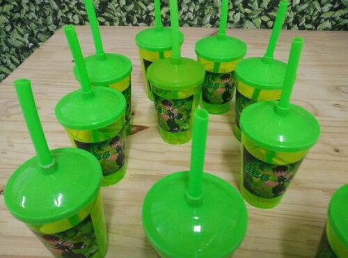 Ben 10 Copos Canudo Personalizado Pronta Entrega
