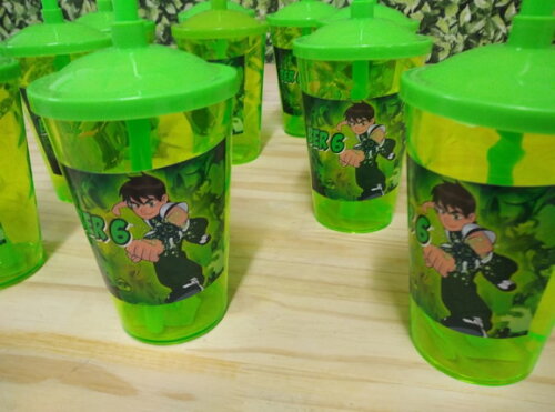 Ben 10 Copos Canudo Personalizado Pronta Entrega