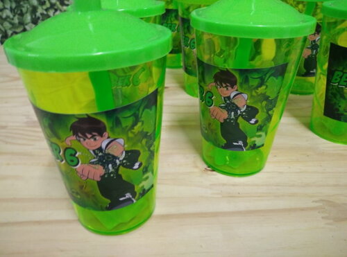 Ben 10 Copos Canudo Personalizado Pronta Entrega