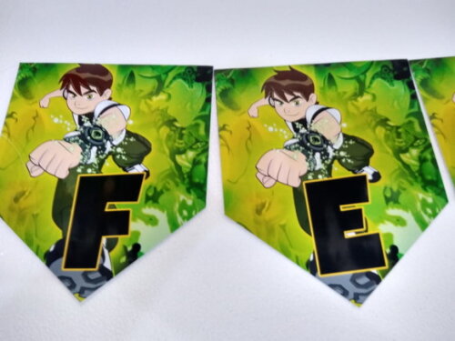 Ben 10 Varal Personalizado Parabens + Nome