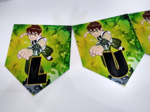 Ben 10 Varal Personalizado Parabens + Nome
