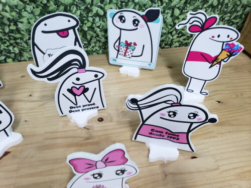 Bento Florky Menina Displays Mesa 9 Peças Pronta Entrega