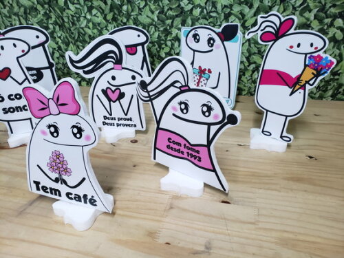 Bento Florky Menina Displays Mesa 9 Peças Pronta Entrega