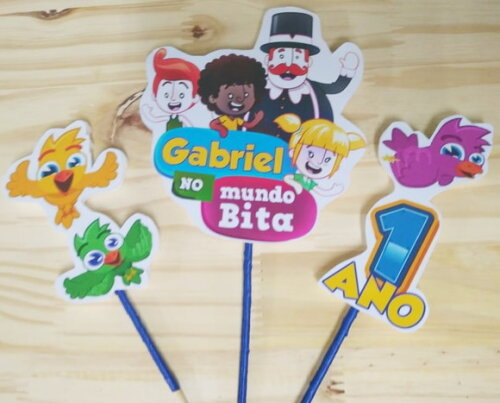 Bita Topo de Bolo Personalizado Pronta Entrega
