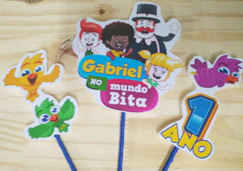 Bita Topo de Bolo Personalizado Pronta Entrega