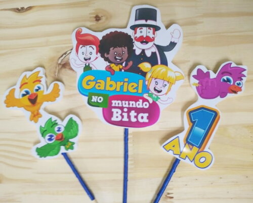 Bita Topo de Bolo Personalizado Pronta Entrega
