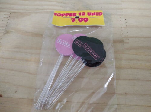Black e Pink Topper para Docinhos 36 Unidades Pronta Entrega