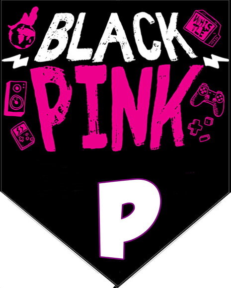 Black e Pink Varal Personalizado Parabéns Mais Nome