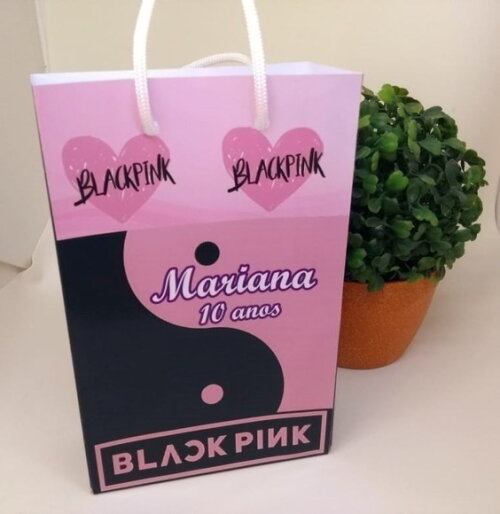 Black Pink Sacola Personalizada Pronta Entrega