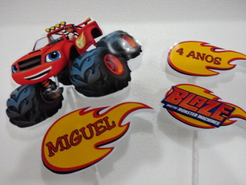 Blaze Topo de Bolo Blaze Personalizado
