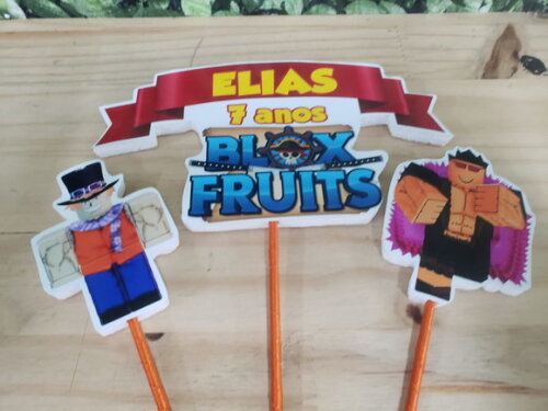 Blox Fruits Topo de Bolo Personalizado Pronta Entrega