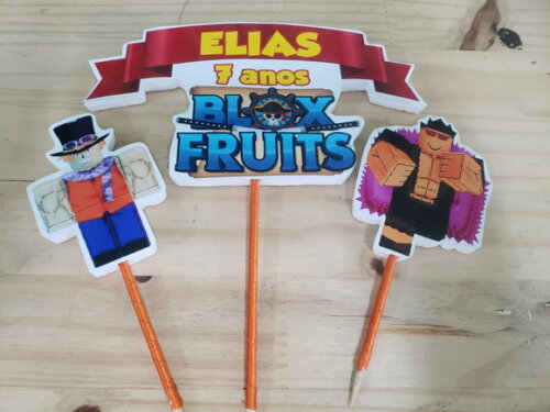 Blox Fruits Topo de Bolo Personalizado Pronta Entrega