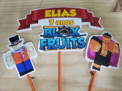 Blox Fruits Topo de Bolo Personalizado Pronta Entrega