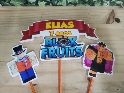 Blox Fruits Topo de Bolo Personalizado Pronta Entrega
