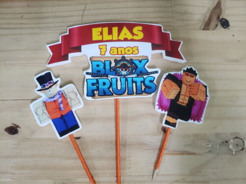 Blox Fruits Topo de Bolo Personalizado Pronta Entrega