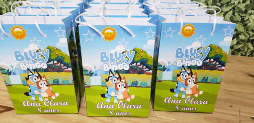 Bluey e Bingo Sacola Personalizada Pronta Entrega
