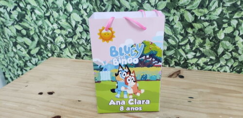 Bluey e Bingo Sacola Personalizada Tam. Médio Pronta Entrega