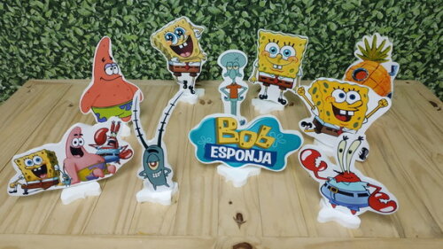 Bob Esponja Kit de Mesa Tipo Displays 10 Peças Pronta Entreg