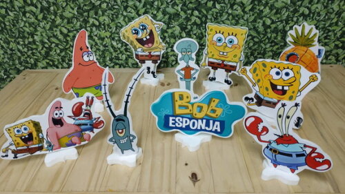 Bob Esponja Kit de Mesa Tipo Displays 10 Peças Pronta Entreg