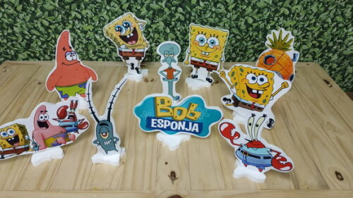 Bob Esponja Kit de Mesa Tipo Displays 10 Peças Pronta Entreg