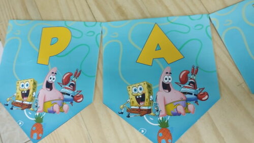 Bob Esponja Varal Personalizado Parabéns Mais Nome P Entrega