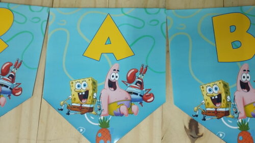 Bob Esponja Varal Personalizado Parabéns Mais Nome P Entrega