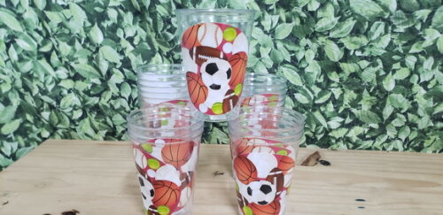 Bolas Esportivas Copos 300 ml Acrilico Personalizados P Entr