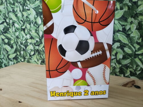 Bolas Esportivas Sacola Personalizada Tam 24x17x8 cm Pronta