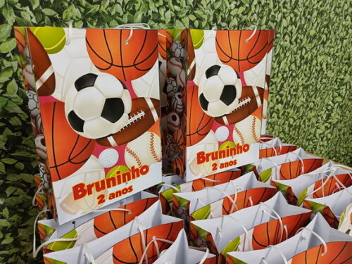 Bolas Sacola Personalizada Tamanho Grande 29x20x8 cm