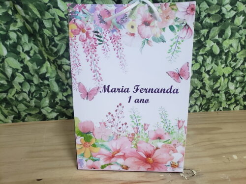Borboleta Aquarela Sacola Média Personalizada Pronta Entrega