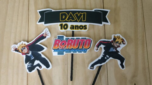 Boruto Topo de Bolo Personalizado Pronta Entrega