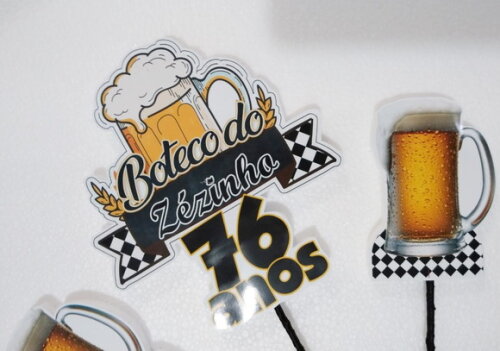 Boteco Topo de Bolo Personalizado Pronta Entrega