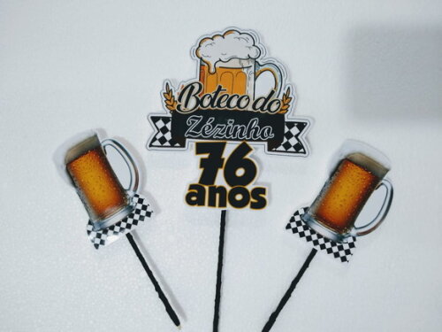 Boteco Topo de Bolo Personalizado Pronta Entrega